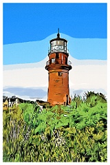 Aquinnah Lighthouse Tower on Martha's Vineyard - Digital Paintin